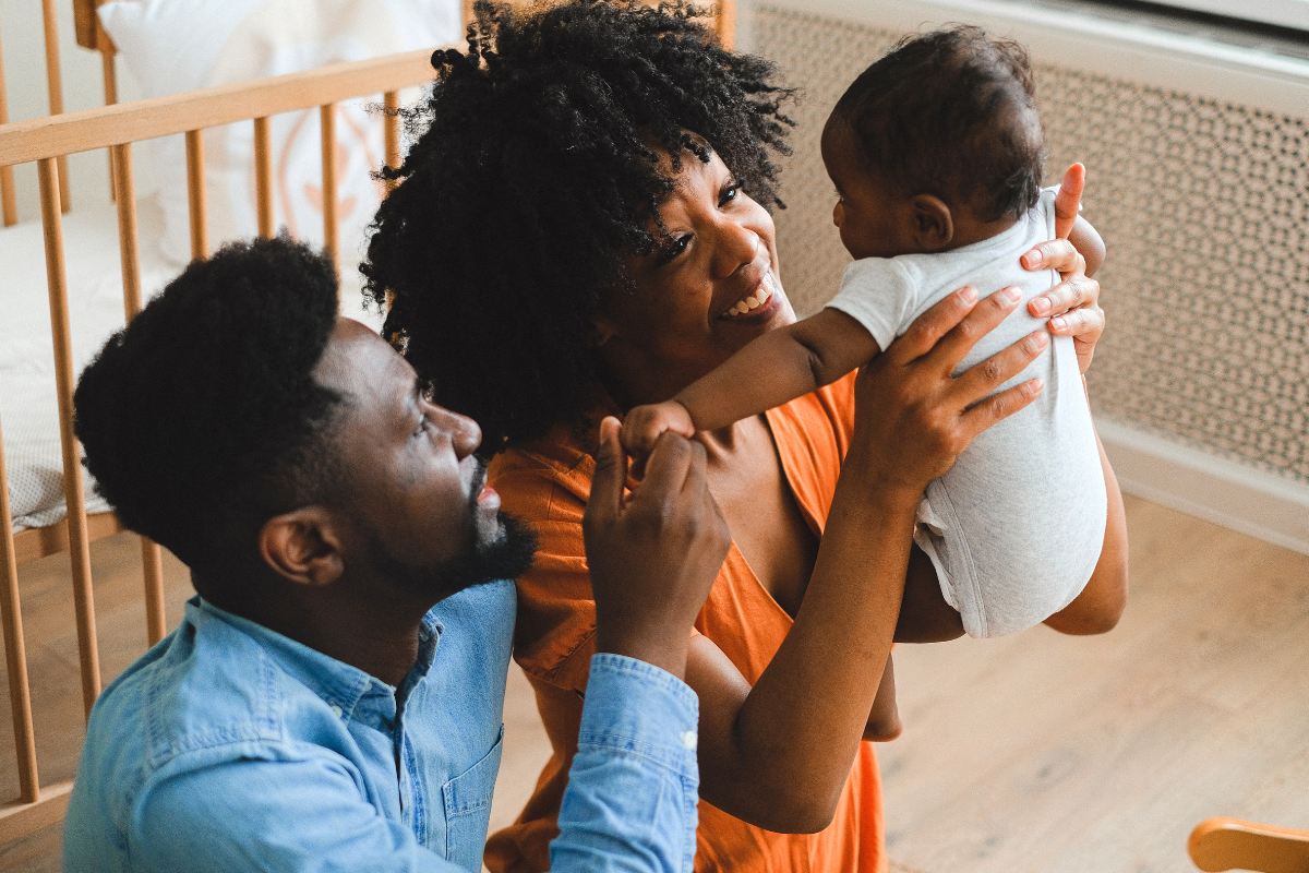 Enhancing parent-child bond, parents with a baby