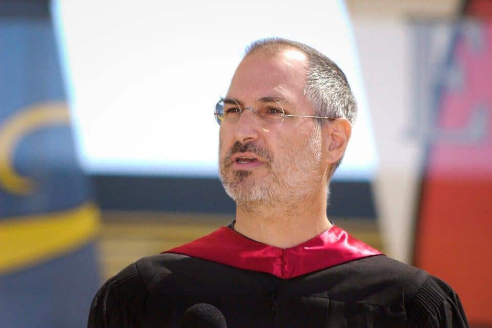 A picture of Steve Jobs, chief executive officer and co-founder of Apple Computer