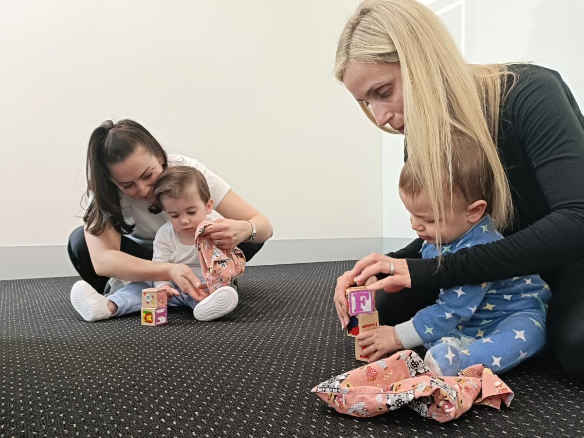 Photo by Shichida Australia: Babies engaging in sensory-stimulating activities during a Shichida class to help enhance their ability to recognise colours, textures, shapes and patterns.